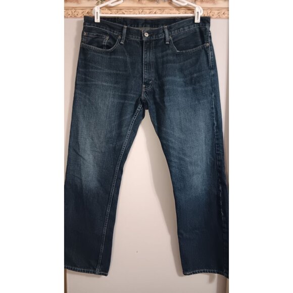 Levi's 514 Straight Fit 38x32 Dark Wash Denim Casual Work Business Classic Jeans - Picture 1 of 5